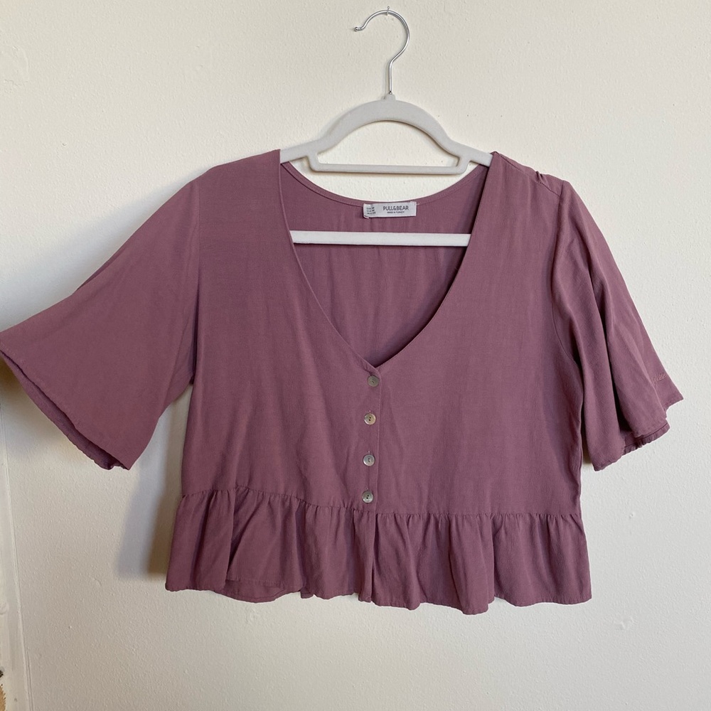 Mauve crop top - Pull & Bear